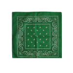 BANDANA VERDE QUADRATA 100% COTONE PAISLEY PIRATA FAZZOLETTO SPORT CICLISMO SOTTO CASCO