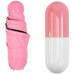 Ombrello Super Mini 18cm Unisex Pieghevole Con Custodia Capsula Impermeabile Colore ROSA