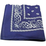 BANDANA BLU NAVY QUADRATA 100% COTONE PAISLEY PIRATA FAZZOLETTO SPORT CICLISMO SOTTO CASCO